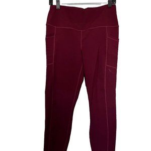 Danskin Women’s Burgundy Athletic Leggings Size Large Polyester/Spandex
